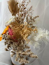 Load image into Gallery viewer, Petite Preserved Yellow Gerbera White Vase