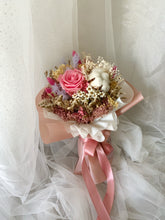 Load image into Gallery viewer, Petite Preserved Rose and Cotton Bouquet

